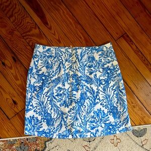 Lilly Pulitzer Blue and White Mini Skirt